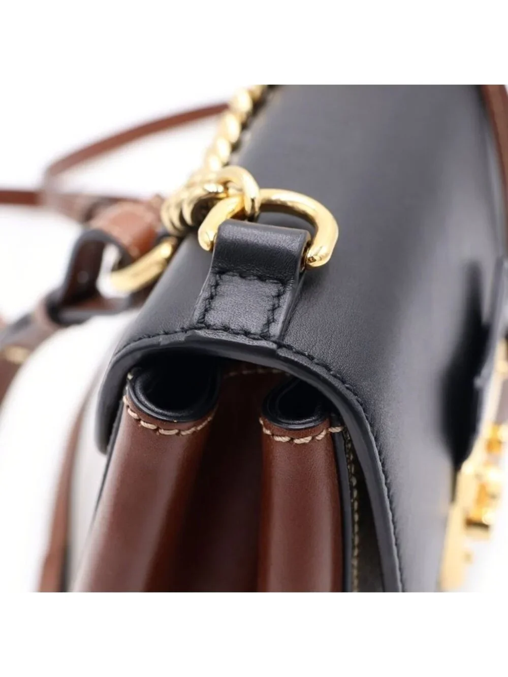 Gucci GG Supreme Backpack Brown Beige Black Leather Gold